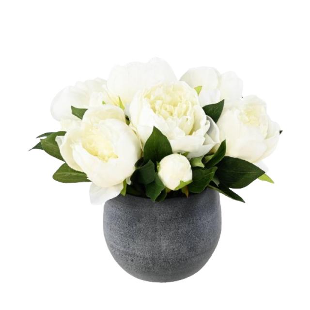 Composition Artificielle Pivoines Blanches