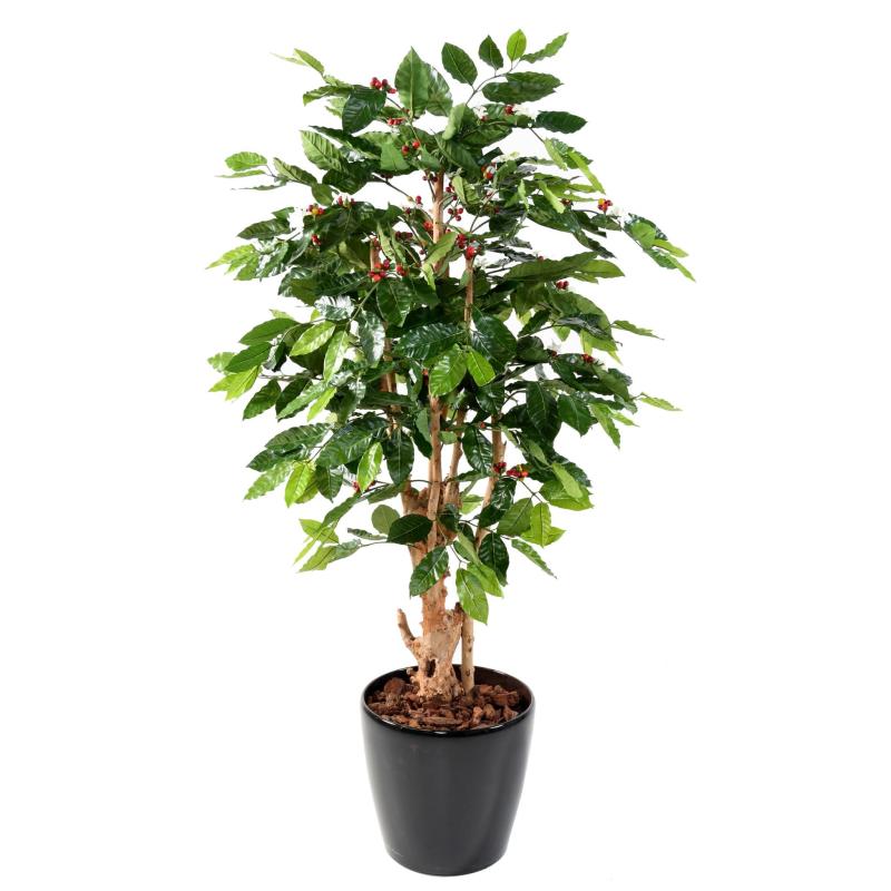 Caféier Artificiel Fleurs Troncs Noueux