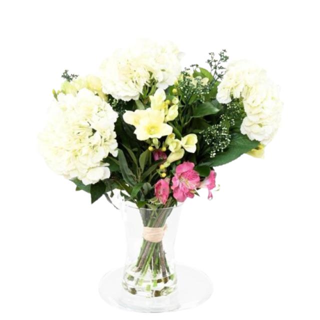 Bouquet Artificiel Hortensia et Lierre Baie Blanc