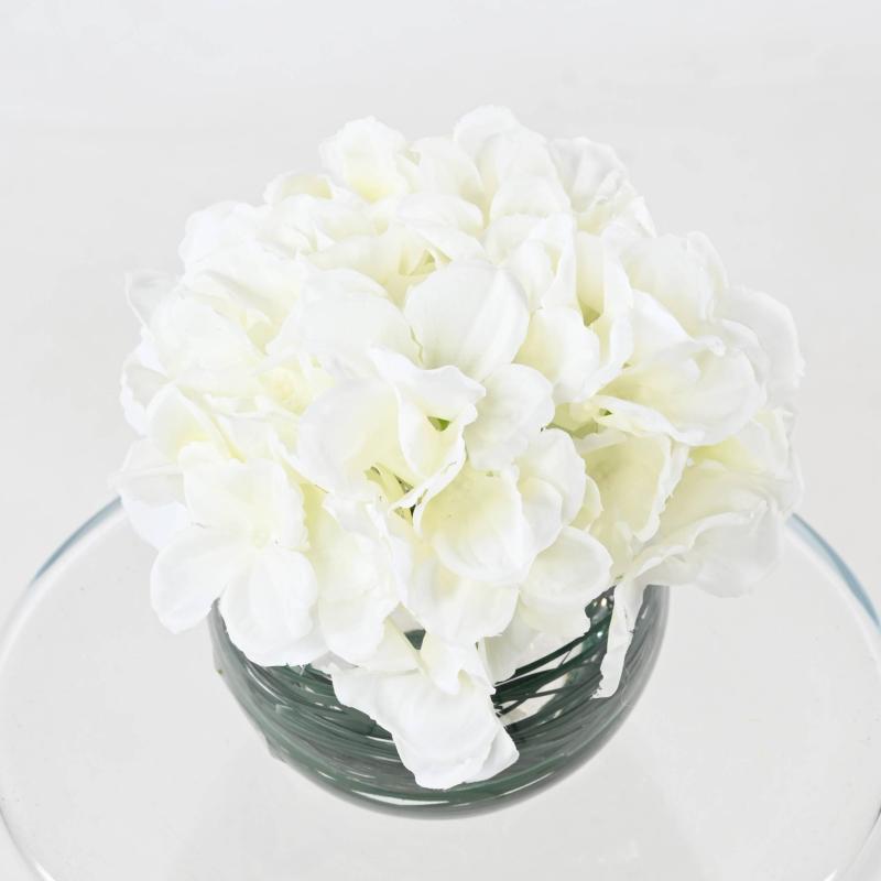 Centre de Table Artificiel Hortensia Blanc