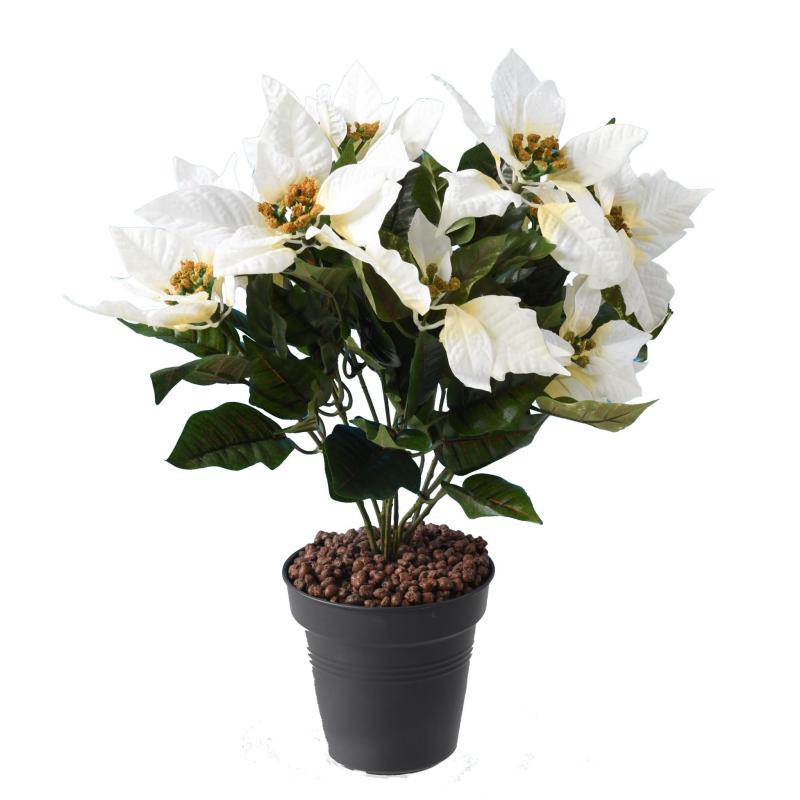 Poinsettia Artificiel 9 Fleurs Crème