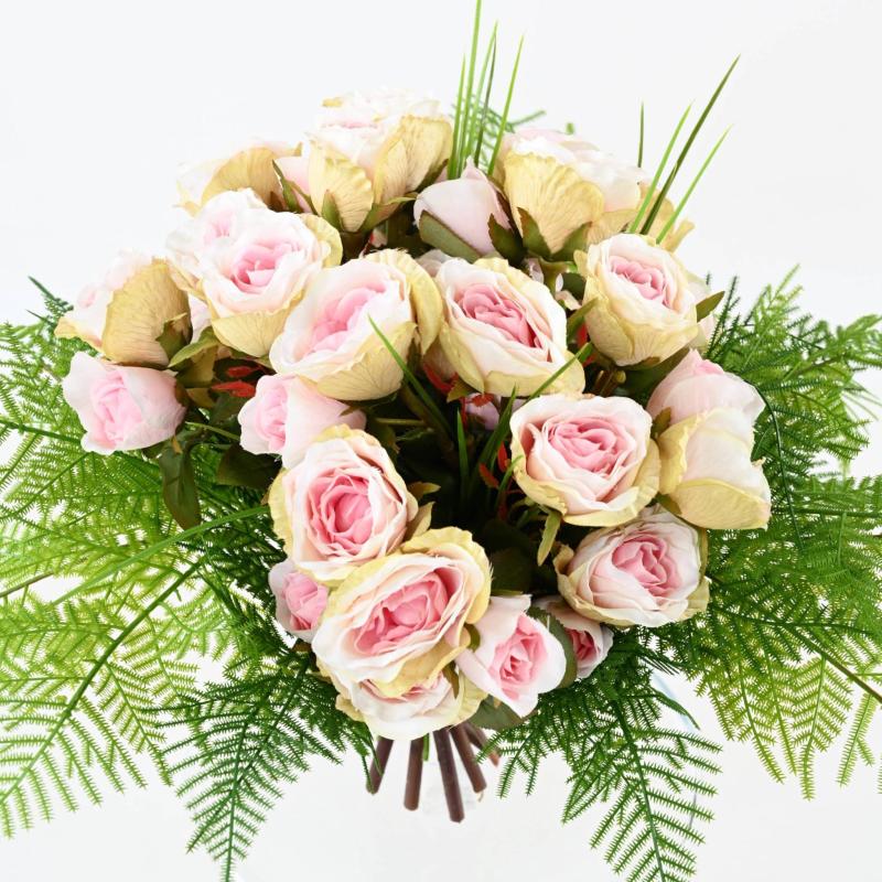 Bouquet Artificiel Roses Roses Sans Vase