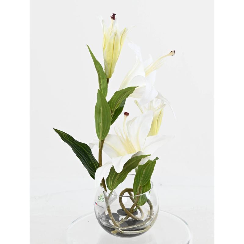 Centre de Table Artificiel Lys Blanc